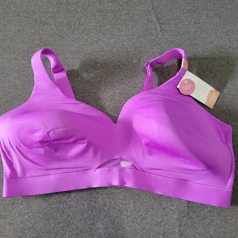 Cacique 42D Pink LIghtly Lines Full Coverage No Wire Comfort Bliss Bra